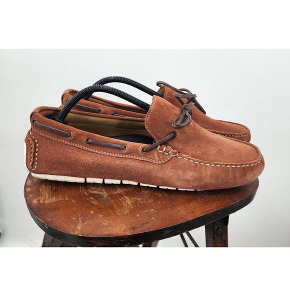 Cole Haan Zerogrand Men's 11 Loafers Shoes Camp Driving Moc Toe Brown Suede - Picture 2 of 8